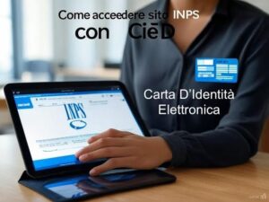 computer con sito inps aperto utente che naviga