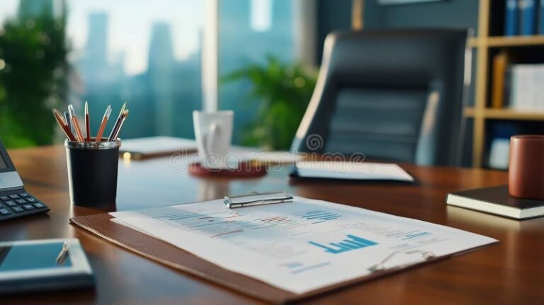 documento e penna su tavolo ordinato