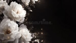 fiore bianco su sfondo scuro elegante