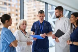 incontro multidisciplinare con professionisti sanitari riuniti