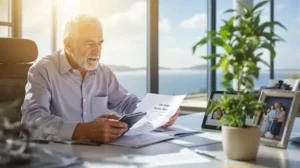 ufficio inps con persone e documenti pensione